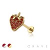 STRAWBERRY MULTI CZ TOP THREADLESS (PUSH IN) 316L SURGICAL STEEL LABRET SET